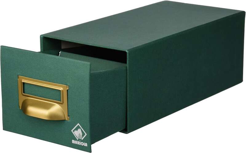 mariola fichero carton forrado en geltex nº2 para 500 fichas medidas 155x100x250mm resistente y duradero color verde