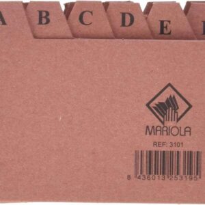 mariola indice a z nº1 para fichero medidas 95x65mm color marron