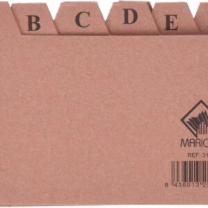 mariola indice a z nº2 para fichero medidas 125x75mm color marron