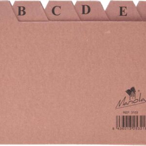 mariola indice a z nº3 para fichero medidas 150x100mm color marron
