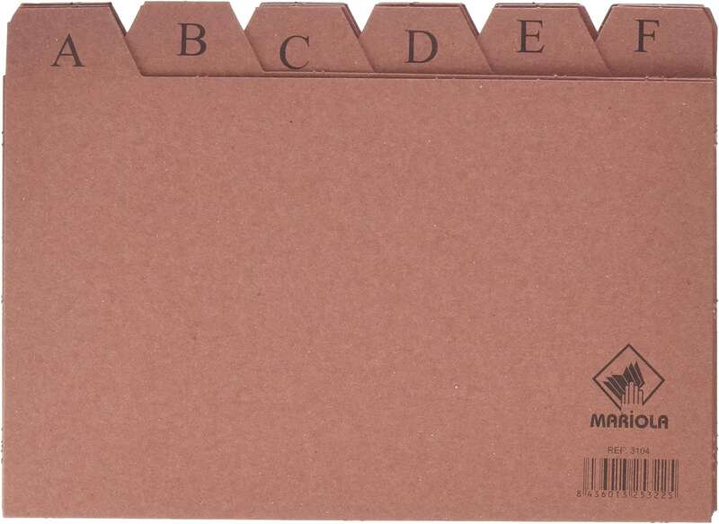 mariola indice a z nº4 para fichero medidas 200x120mm color marron