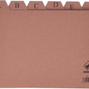 mariola indice a z nº5 para fichero medidas 215x160mm color marron