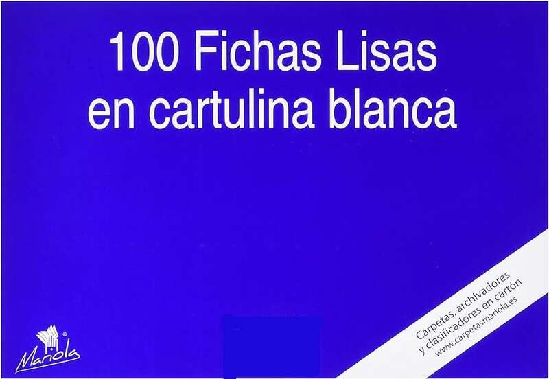 mariola pack de 100 fichas lisas nº4 para fichero medidas 200x120mm color blanco