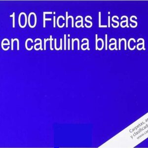 mariola pack de 100 fichas lisas nº5 para fichero medidas 215x160mm color blanco