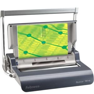 fellowes quasar wire encuadernadora a4 encuaderna hasta 130 hojas a4 perfora hasta 15 hojas al mismo tiempo