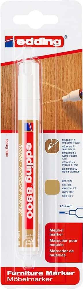 edding 8900 rotulador permanente para muebles punta redonda 1.5 2mm resistente a la luz secado rapido color roble claro