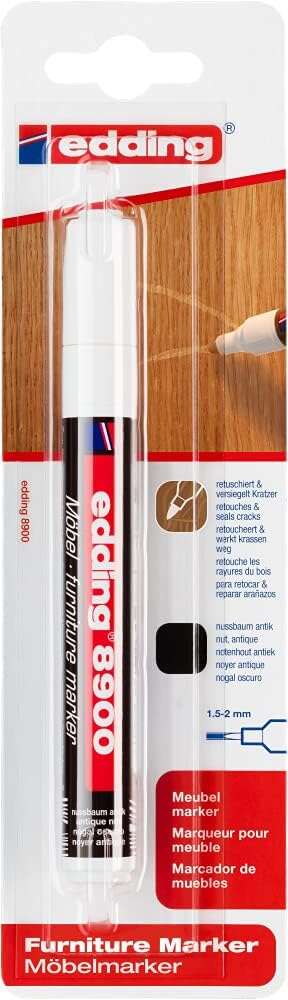 edding 8900 rotulador permanente para muebles punta redonda 1.5 2mm resistente a la luz secado rapido color nogal oscuro