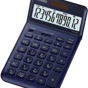 casio jw 200sc calculadora de sobremesa 12 digitos inclinacion ajustable simbolos de comando de funcion memoria total general e independiente alimentacion solar y pilas color azul marino