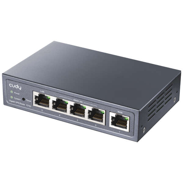 cudy r700 router vpn wifi ac1200 1 puerto wan gigabit 3 puertos wan/lan gigabit 1 puerto lan gigabit