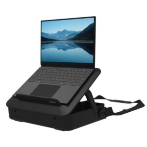 fellowes maletin de doble uso para ordenador elevable a 5 alturas incluye asa y correa materiales 100% reciclados