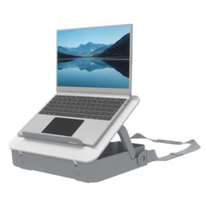 fellowes maletin de doble uso para ordenador elevable a 5 alturas incluye asa y correa materiales 100% reciclados