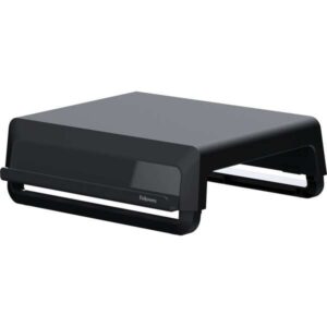 fellowes breyta elevador para monitor con 3 ajustes de altura soporte para smartphones y tablets ideal para trabajo hibrido materiales reciclables color negro