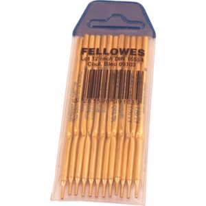 fellowes pack de 12 unidades recambios para boligrafo con peana color azul