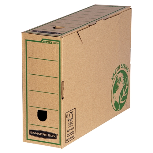 bankers box caja de archivo tamaño a4 fabricada en carton reciclado certificacion fsc compatible con contenedores earth series