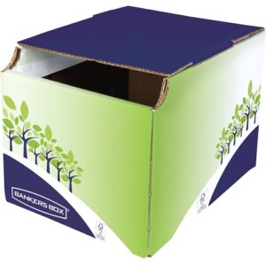 bankers box papelera de sobremesa en carton onda b capacidad 16 litros certificacion fsc ideal para reciclado de papel