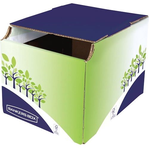 bankers box papelera de sobremesa en carton onda b capacidad 16 litros certificacion fsc ideal para reciclado de papel