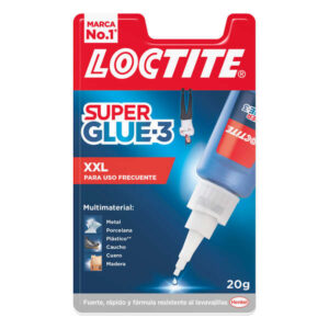 loctite superglue 3 xxl 20gr adhesivo universal instantaneo transparente y secado rapido resistente al agua y temperaturas extremas