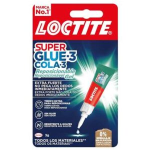 loctite superglue 3 gel reposicionable 3gr adhesivo instantaneo e inodoro uniones precisas y transparentes ideal para superficies porosas o verticales adhesivo multimaterial