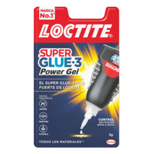 loctite superglue 3 control power gel 3gr adhesivo instantaneo flexible y extrafuerte resistente a golpes. torsiones y vibraciones dosificacion exacta gota a gota
