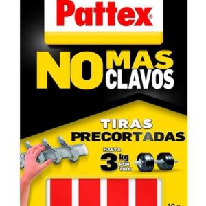 pattex nmc cinta doble cara bl 10 tiras adhesion duradera fijacion congran fuerza practica y limpia
