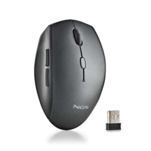 ngs raton inalambrico ergonomico 5 botones teclas silenciosas rueda de desplazamiento conexion 2.4 ghz dpi ajustables color negro