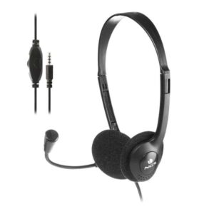 ngs auriculares con cable para portatil microfono ajustable diadema ajustable control de volumen conexion de audio de 3.5mm color negro