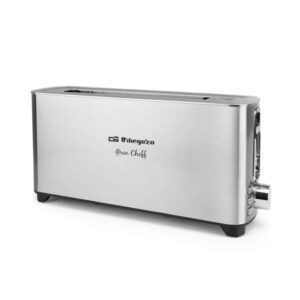 orbegozo to 6030 tostadora de ranura larga potente y versatil tostador con 6 niveles de tostado funciones de recalentamiento y descongelacion desconexion automatica y carcasa de acero inoxidable