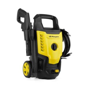 orbegozo hdl 1400 hidrolimpiadora potente y eficiente 105 bares de presion caudal de 330 l/h boquilla de espuma con deposito practico gancho recogecables