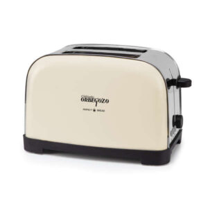 orbegozo tov 5210 tostadora vintage potencia 750 850w 7 niveles de tostado funcion descongelado y recalentar carcasa de acero inoxidable tacto frio autocentrado del pan