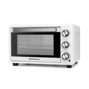 orbegozo ho 258 horno electrico multifuncion capacidad 25l potencia 1500w selector de temperatura 100ºc a 230ºc temporizador 60min puerta abatible doble cristal