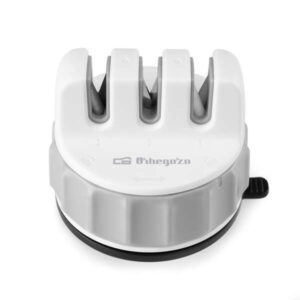 orbegozo afilador de cuchillos cu 2500 orbegozo practico y eficiente 3 etapas de afilado diamante carburo de tungsteno y ceramica facil de usar base con ventosa compacto y seguro