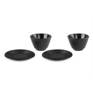 orbegozo tetsubin set de tazas diseño japones hierro fundido 120ml incluye posavasos disfruta del te con estilo y calidad