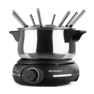 orbegozo fdr 14 fondue electrica de acero inoxidable disfruta de queso fundido chocolate caliente y mas en grupo potencia de 1500w olla de 1.4 l