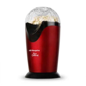 orbegozo pa 4300 palomitero portatil potencia 1000w rojo metalizado sin aceite facil limpieza recetas de sabores