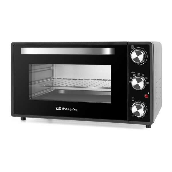 orbegozo hot 386 horno electrico con conveccion potencia 2000w capacidad 38l sistema de calor superior e inferior luz interior termostato regulable bandeja recogemigas