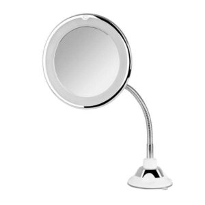 orbegozo esp 1020 espejo cosmetico con luz led aumento 10x brazo extensible 29cm orientacion 360º ventosa ajustable diametro 17 cm