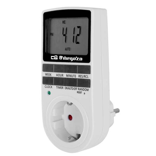 orbegozo pg 25 programador electronico semanal controla tu hogar las 24 horas del dia 10 memorias programables funcion ant theft system ahorro de energia pantalla lcd 2.4"