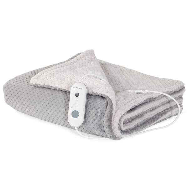 orbegozo mah 2050 manta electrica confort gris y blanco calor uniforme y persistente proteccion contra sobrecalentamiento tejido de microfibras de alta calidad 3 niveles de temperatura