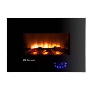orbegozo 8000 chimenea electrica efecto fuego real potencia 1800w panel de control tactil 5 niveles de intensidad de llama programacion semanal funcion de seguridad mando a distancia