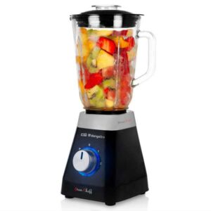 orbegozo bv 6400 batidora de vaso acero inoxidable potente motor 500w jarra de cristal 1l cuchillas de titanio 2 velocidades + pulse sistema de seguridad ideal para smoothies y cocteles