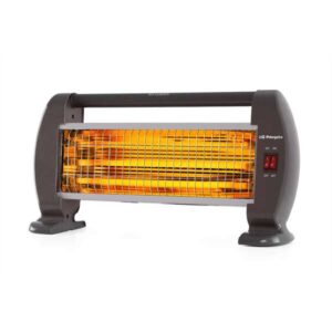 orbegozo bp 0206 estufa de cuarzo calor instantaneo potencia de 1200w 3 niveles de potencia sistema de seguridad antivuelco asa de transporte recogecables