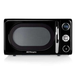 orbegozo mig 2044 microondas con grill potencia 700w, grill 900w capacidad 20l 10 niveles de potencia temporizador digital diseño vintage color negro