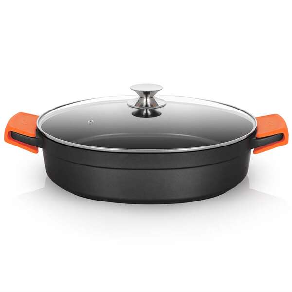 orbegozo cdb 1036 cacerola aluminio fundido versatilidad y seguridad en la cocina diseño ergonomico asas de silicona antiadherente pfoa apta para todo tipo de fuegos