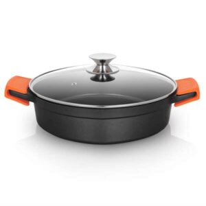 orbegozo cdb 1028 cacerola baja de aluminio fundido versatilidad y seguridad en la cocina antiadherente libre de pfoa apta para todo tipo de fuegos capacidad 4.2 l