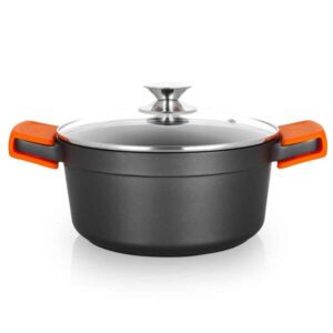orbegozo cdh 3024 cacerola de aluminio fundido para guisos de la abuela indeformable 4.5 l asas de silicona antiadherente apta para todo tipo de fuegos segura y practica