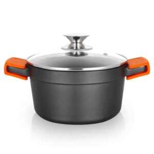 orbegozo cdh 3020 cacerola de aluminio fundido resistente versatilidad y seguridad en la cocina antiadherente y apta para todo tipo de fuegos tapa de cristal templado 2.8l de capacidad