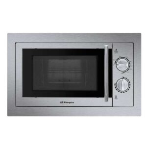 orbegozo mig 2033 microondas encastrable con grill potente y duradero con acabado en acero inoxidable y marco exclusivo 9 niveles de potencia y temporizador manual para cocciones perfectas