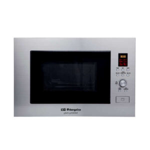orbegozo mig 2330 microondas de encastre multifuncion potencia 900w grill 1000w capacidad 23l 8 menus de coccion automatica temporizador digital funcion descongelacion acero inoxidable