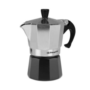 orbegozo kfm 330 cafetera de aluminio para tres tazas mango ergonomico valvula de seguridad compatible con cocinas a gas electricas o vitroceramica facil limpieza