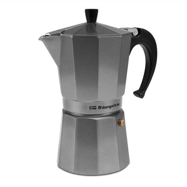 orbegozo kfs 920 cafetera de aluminio silver capacidad para 9 tazas apta para cocinas a gas electricas o vitroceramica mango ergonomico valvula de seguridad facil de limpiar
